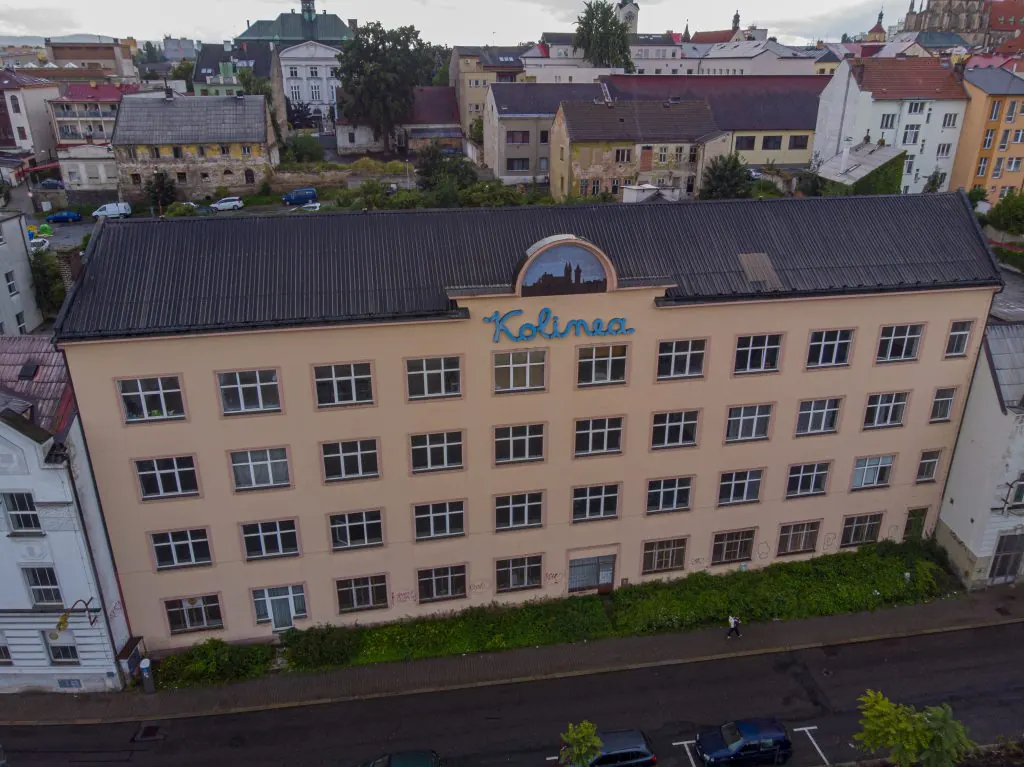 Areál Kolinea, Na Pobřeží 69 v Kolíně, letecký pohled